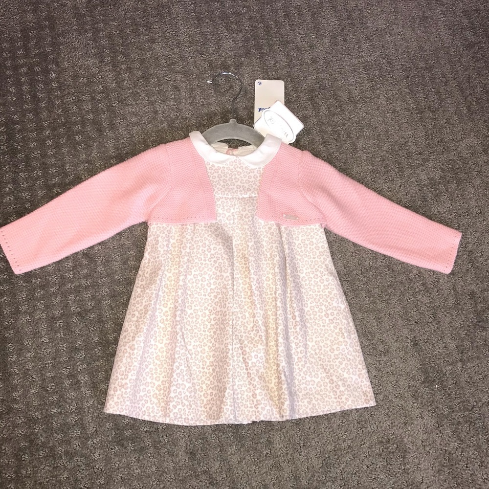 Mayoral cheetah print dress & knit bolero jacket.